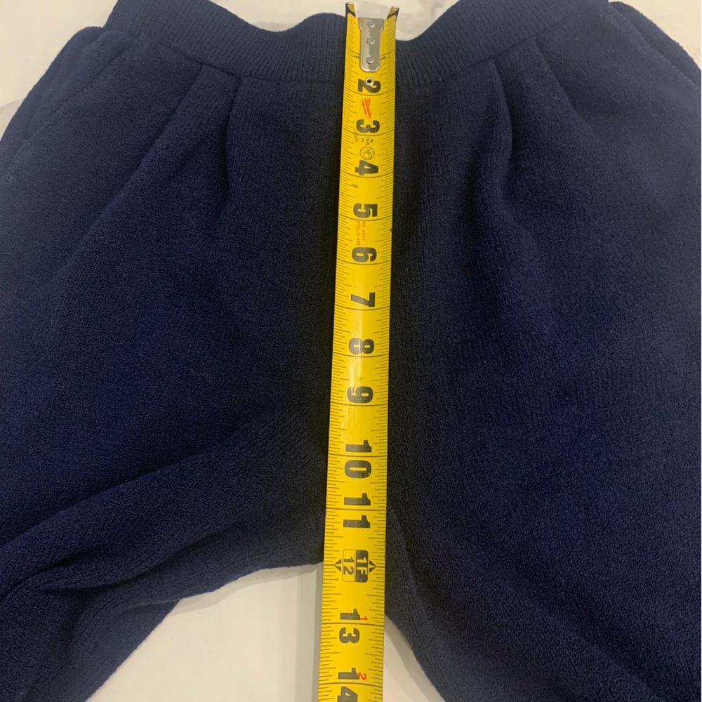St John By Marie Gray Santana Knit Pants Women 6 Blue Navy Pleated Wool Crop USA - Picture 7 of 10